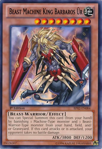 Beast Machine King Barbaros Ür - BP02-EN084 Rare 1st Edition