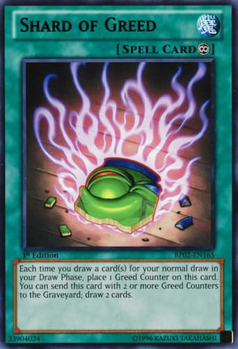 Shard of Greed - BP02-EN165 Mosaic Rare 1st Edition