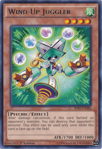 Wind-Up Juggler - BP03-EN086 Shatterfoil Rare 1st Edition