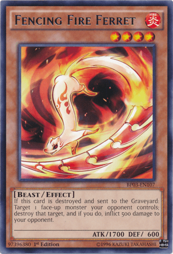 Fencing Fire Ferret - BP03-EN107 Rare 1st Edition
