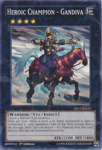 Heroic Champion - Gandiva - BP03-EN124 Shatterfoil Rare 1st Edition