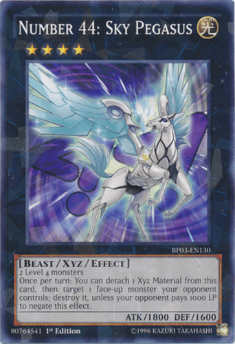 Number 44: Sky Pegasus - BP03-EN130 Shatterfoil Rare 1st Edition