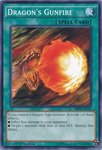 Dragon's Gunfire - BP03-EN141 Shatterfoil Rare 1st Edition