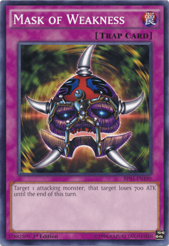Mask of Weakness - BP03-EN190 Shatterfoil Rare 1st Edition