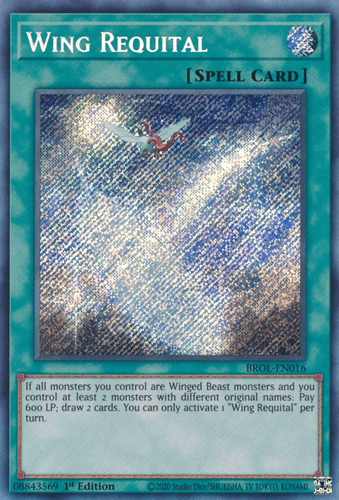 Wing Requital - BROL-EN016 Secret Rare 1st Edition