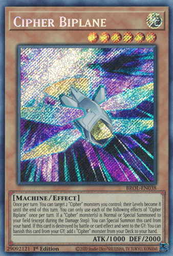 Cipher Biplane - BROL-EN038 Secret Rare 1st Edition