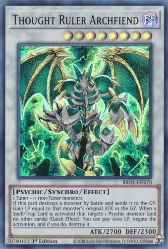 Thought Ruler Archfiend - BROL-EN070 Ultra Rare 1st Edition