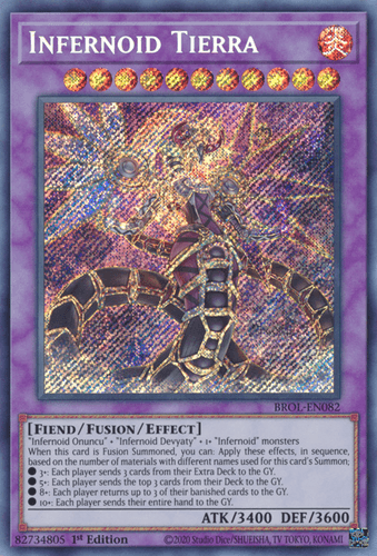 Infernoid Tierra - BROL-EN082 Secret Rare 1st Edition