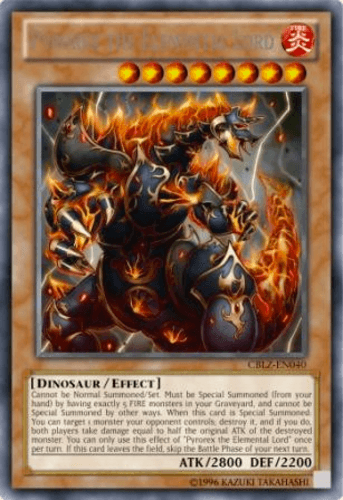 Pyrorex the Elemental Lord - CBLZ-EN040 Secret Rare 1st Edition