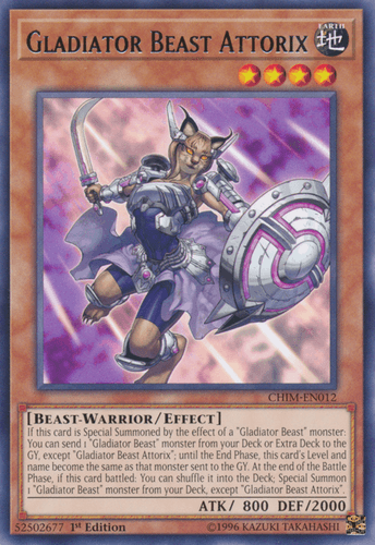 Gladiator Beast Attorix - CHIM-EN012 Rare 1st Edition