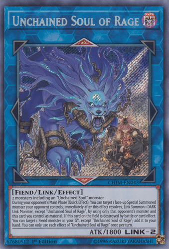 Unchained Soul of Rage - CHIM-EN043 Secret Rare Unlimited