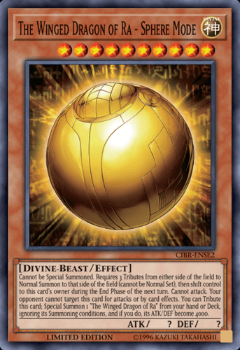 The Winged Dragon of Ra - Sphere Mode - CIBR-ENSE2 Super Rare Limited Edition