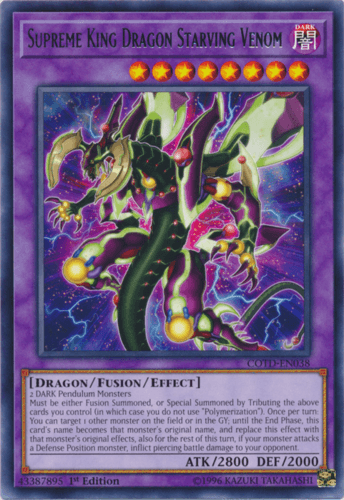 Supreme King Dragon Starving Venom - COTD-EN038 Rare Unlimited
