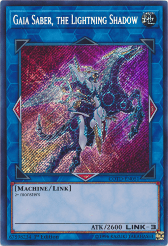 Gaia Saber, the Lightning Shadow - COTD-EN051 Secret Rare 1st Edition