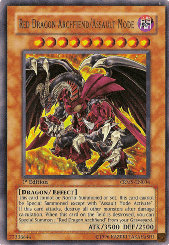 Red Dragon Archfiend/Assault Mode - CRMS-EN004 Ultra Rare 1st Edition