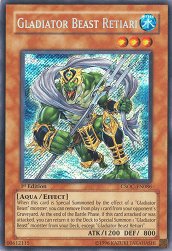 Gladiator Beast Retiari - CSOC-EN086 Secret Rare Unlimited