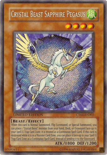 Crystal Beast Sapphire Pegasus - CT04-EN002 Secret Rare Limited Edition