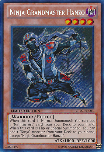 Ninja Grandmaster Hanzo - CT09-EN003 Secret Rare Limited Edition
