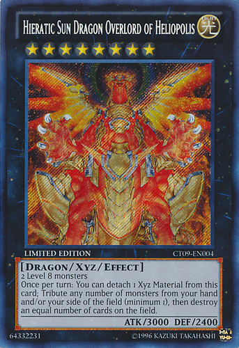 Hieratic Sun Dragon Overlord of Heliopolis - CT09-EN004 Secret Rare Limited Edition