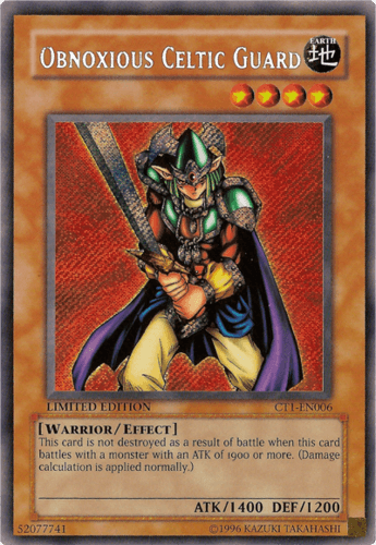 Obnoxious Celtic Guard - CT1-EN006 Secret Rare Limited Edition