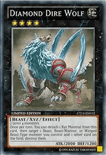 Diamond Dire Wolf - CT10-EN012 Super Rare Limited Edition