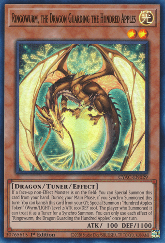 Ringowurm, the Dragon Guarding the Hundred Apples - CYAC-EN029 Ultra Rare 1st Edition