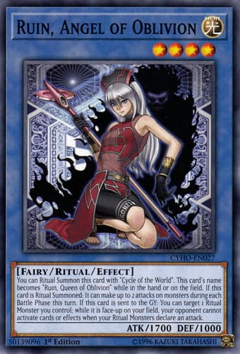 Ruin, Angel of Oblivion - CYHO-EN027 Common Unlimited