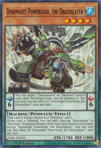 Dinomight Powerload, the Dracoslayer - DABL-EN024 Super Rare 1st Edition