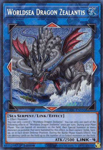 Worldsea Dragon Zealantis - DABL-EN050 Secret Rare 1st Edition