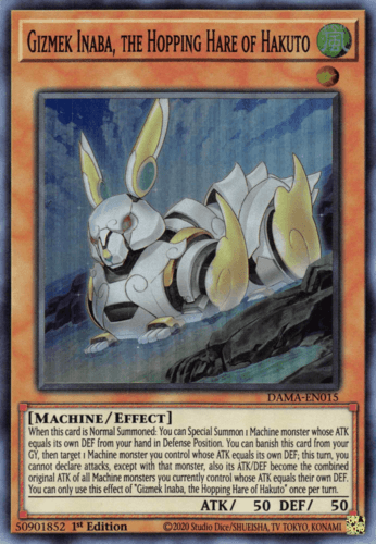 Gizmek Inaba, the Hopping Hare of Hakuto - DAMA-EN015 Super Rare 1st Edition