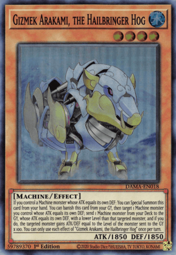 Gizmek Arakami, the Hailbringer Hog - DAMA-EN018 Super Rare 1st Edition