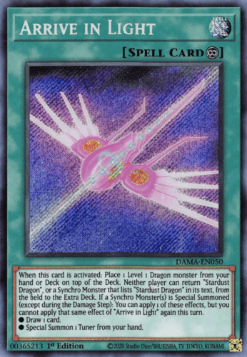 Arrive in Light - DAMA-EN050 Secret Rare 1st Edition
