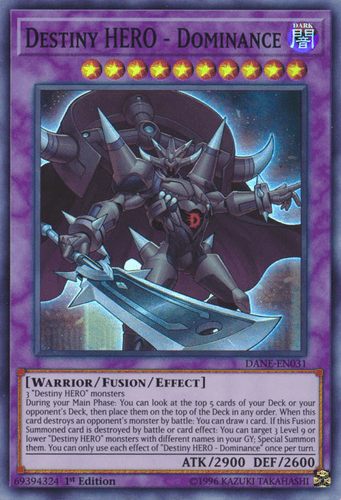 Destiny HERO - Dominance - DANE-EN031 Super Rare Unlimited