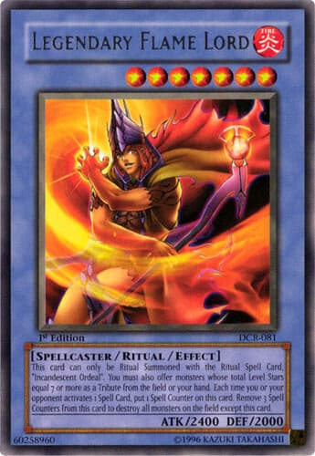 Legendary Flame Lord - DCR-081 Rare 1st Edition