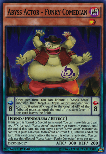 Abyss Actor - Funky Comedian - DESO-EN017 Super Rare 1st Edition