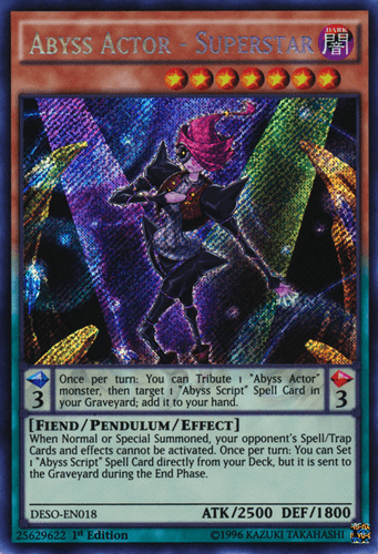 Abyss Actor - Superstar - DESO-EN018 Secret Rare 1st Edition