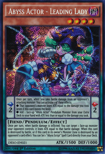 Abyss Actor - Leading Lady - DESO-EN021 Secret Rare 1st Edition