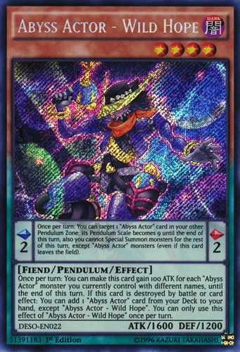 Abyss Actor - Wild Hope - DESO-EN022 Secret Rare 1st Edition