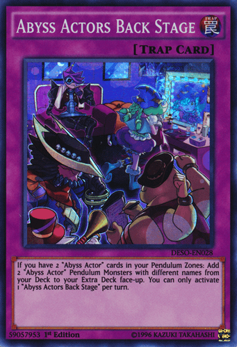 Abyss Actors Back Stage - DESO-EN028 Super Rare 1st Edition