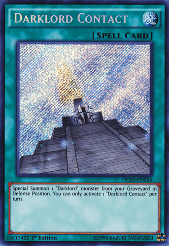 Darklord Contact - DESO-EN035 Secret Rare 1st Edition
