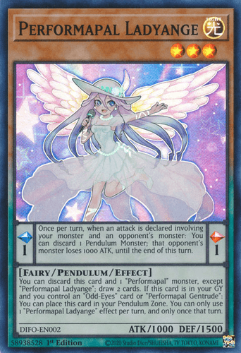 Performapal Ladyange - DIFO-EN002 Super Rare 1st Edition