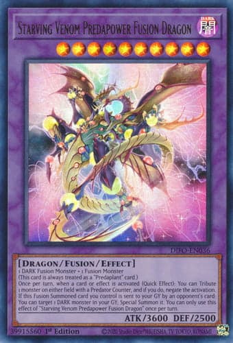 Starving Venom Predapower Fusion Dragon - DIFO-EN036 Ultra Rare 1st Edition