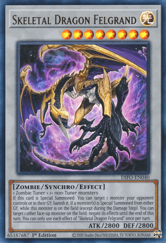 Skeletal Dragon Felgrand - DIFO-EN040 Ultra Rare 1st Edition