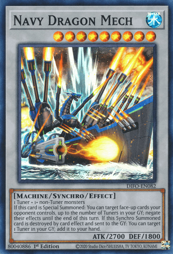 Navy Dragon Mech - DIFO-EN082 Super Rare 1st Edition