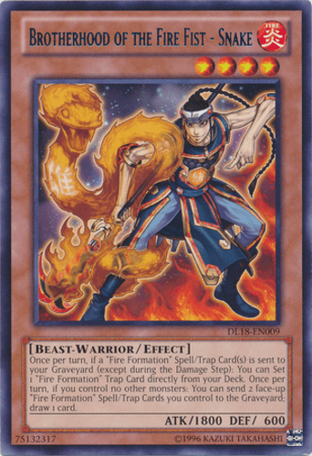 Brotherhood of the Fire Fist - Snake - DL18-EN009 Rare Unlimited