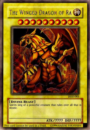 The Winged Dragon of Ra - DOD-001 Prismatic Secret Rare Limited Edition
