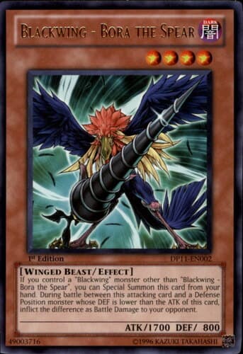 Blackwing - Bora the Spear - DP11-EN002 Rare 1st Edition