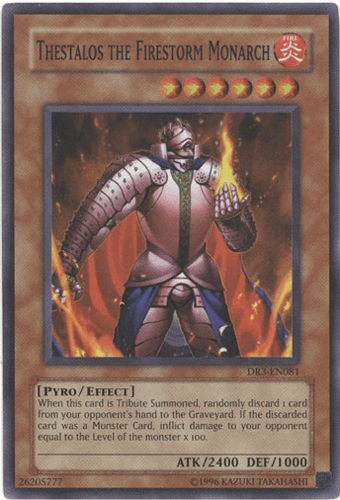 Thestalos the Firestorm Monarch - DR3-EN081 Super Rare Unlimited