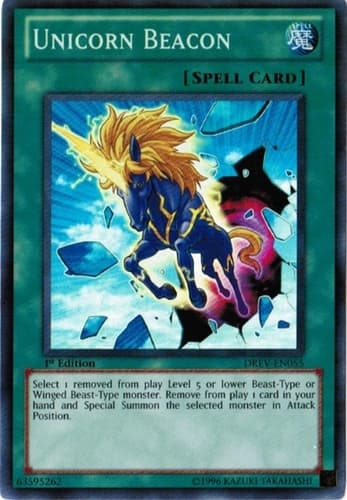 Unicorn Beacon - DREV-EN055 Super Rare 1st Edition
