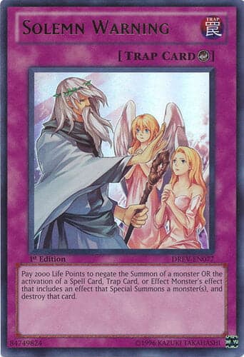 Solemn Warning - DREV-EN077 Ultra Rare 1st Edition